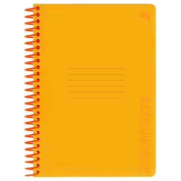 Тетрадь 48л. А5 клетка пластиковая спираль Neon. Orange пластиковая обложка (BG )