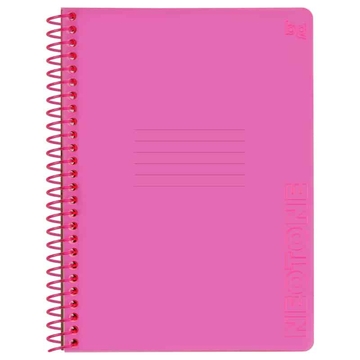 Тетрадь 48л. А5 клетка пластиковая спираль Neon. Pink пластиковая обложка (BG )