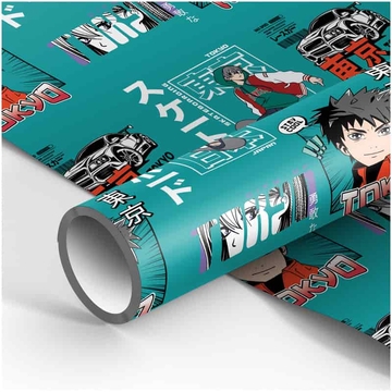 Бумага упаковочная Anime boy 70*100см 1лист 80г/м2 (MESHU)