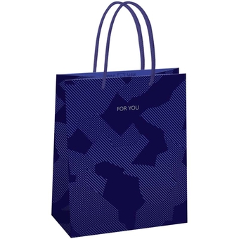 Сумка подарочная 18*23*10см  Blue pattern выборочный лак матовая ламинация (MESHU)