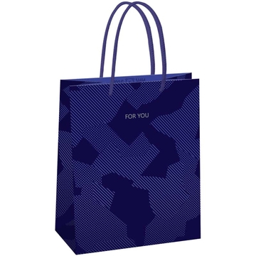 Сумка подарочная 18*23*10см  Blue pattern выборочный лак матовая ламинация (MESHU)