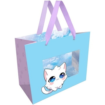 Сумка подарочная 23*18*10см  Sky kitten фольга выборочный лак матовая ламинация (MESHU)