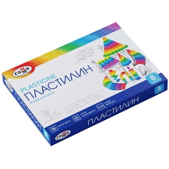 Пластилин 08 цветов 160г. "Классический" (Гамма)