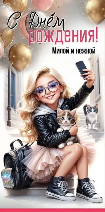 50000687 Конверт для денег "С Днём рождения! Милой и нежной"