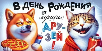 70883 Конверт для денег "С Днем рождения от лучших друзей!"