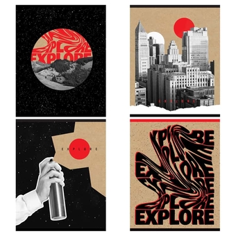 Тетрадь 60л. А5 клетка скрепка Explore (BG)