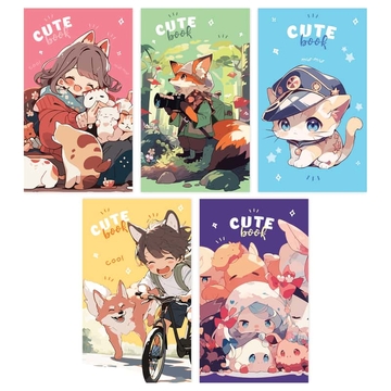 Блокнот А7 48л. на склейке "Cute anime" (BG)