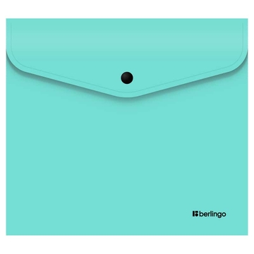 Папка конверт с кнопкой ф.A5+ плотность 200мкм цвет мятный Instinct (Berlingo)