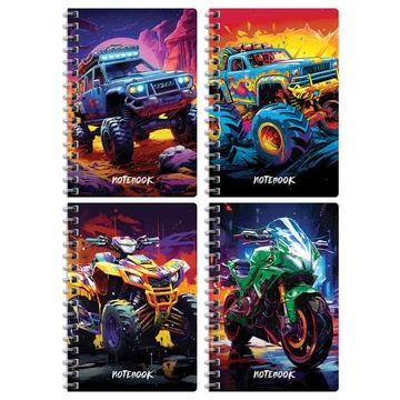 Блокнот А6 80л. на гребне Bright cars (BG)  