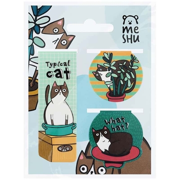 Закладки магнитные Juisy cat размер 80*110мм 3шт.(MESHU)