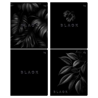 Тетрадь 48л. А5 клетка скрепка Just Black (BG)     