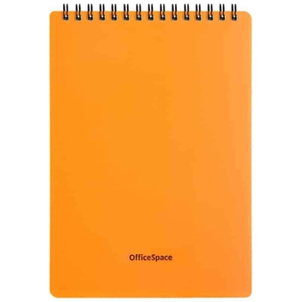 Блокнот А5 60л. на гребне "Neon.Оранжевый" пластиковая обложка (Office Space)
