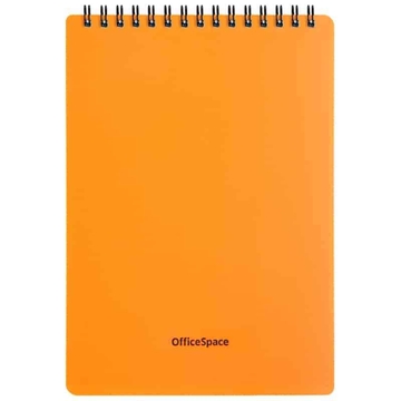 Блокнот А5 60л. на гребне "Neon.Оранжевый" пластиковая обложка (Office Space)