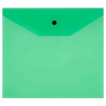 Папка конверт с кнопкой ф.А5+ плотность120мкм цвет зеленый (Стамм)