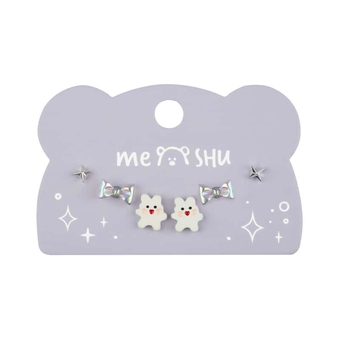 Серьги  бижутерия  серебристые  3 пары  европодвес (MESHU)
