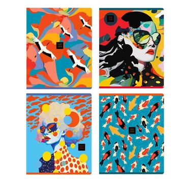 Тетрадь 80л. А5 клетка скрепка Color splash (BG)
