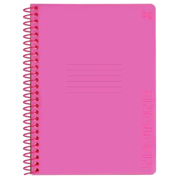 Тетрадь 48л. А5 клетка пластиковая спираль Neon. Pink пластиковая обложка (BG )
