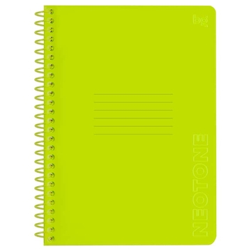 Тетрадь 48л. А5 клетка пластиковая спираль Neon. Yellow пластиковая обложка (BG )