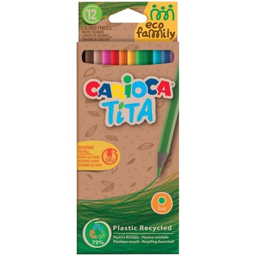 Карандаши 12 цветов пластиковые Tita. EcoFamily (Carioca)