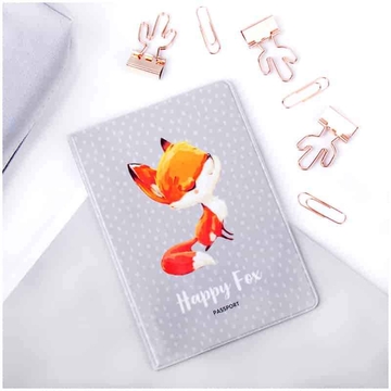 Обложка для паспорта "Happy Fox" ПВХ (MESHU)