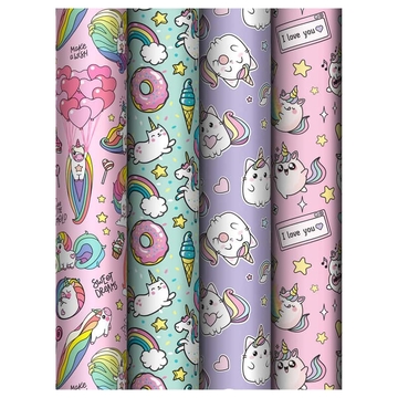 Бумага упаковочная глянец Unicorn 70*100см 1 лист 80г/м2 (Meshu)