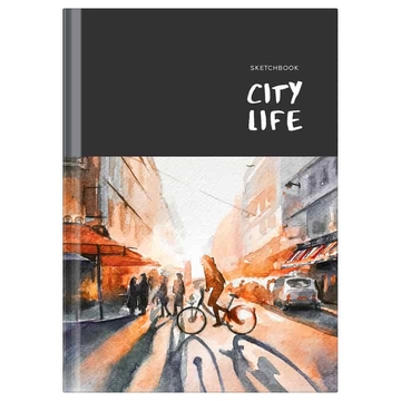 Блокнот для эскизов и зарисовок 100л. А5 сшивка 100г/м2 City life (BG)