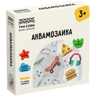 Аквамозаика "Главный герой" набор инструментов трафареты (ТРИ СОВЫ )