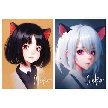 Блокнот А5 50л. на склейке "Neko" (Meshu)