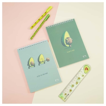 Блокнот А5 60л. на гребне Avocadreams пластиковая обложка (MESHU)