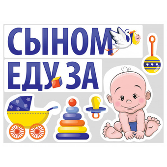 4632 Набор декоративных магнитов для автомобиля "Еду за сыном"