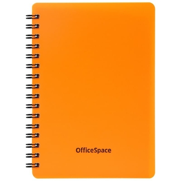 Блокнот А6 60л. на гребне "Neon. Оранжевый" пластиковая обложка (Office Space)