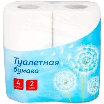 Бумага туалетная 2-х слойная 4шт. белая (OfficeClean)