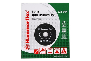 Нож для триммера Hammer Flex 223-004  закаленная сталь, 3 зуба, толщина 1,4 мм, d=255 мм