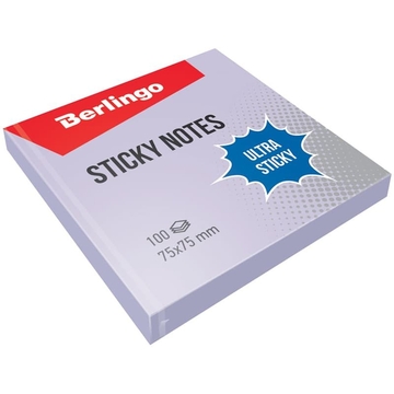 Бумага с лип.слоем 75*75мм Berlingo Ultra Sticky цвет фиолетовый пастель 100л