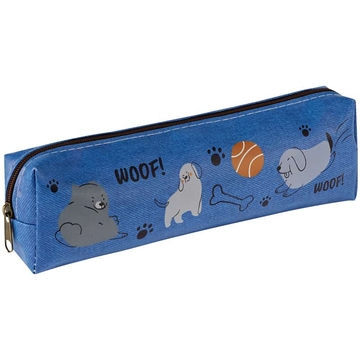 Пенал мягкий кожзам на молнии 200*55*40 мм "Woof" (Meshu)