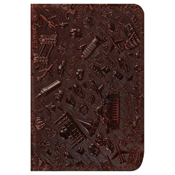 Обложка для паспорта кожа коричневый тиснение Путешествия (Кожевенная мануфактура)