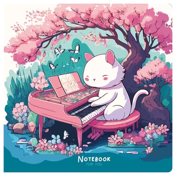 Записная книжка 17*170мм 40л. на скрепке Cat`s symphonie (MESHU)