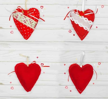 Мягкая игрушка-подвеска «Сердце» с цветочком, виды МИКС