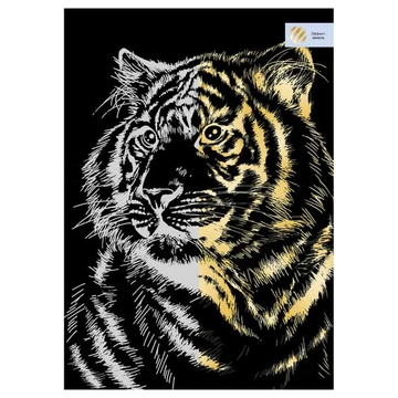Гравюра "Тигр" с эффектом золота А4  (ТРИ СОВЫ)