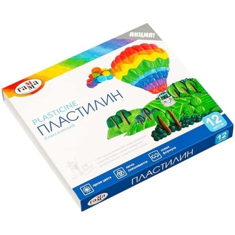 Пластилин 12 цветов 240г. "Классический" (Гамма)