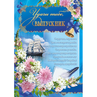 03274 Плакат Удачи тебе выпускник А2