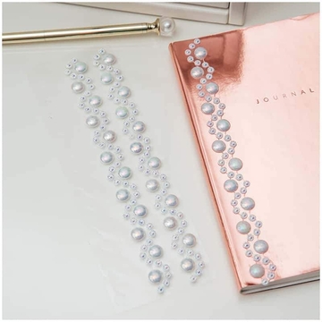 Наклейки акриловые "White pearls" 25*7см (MESHU)