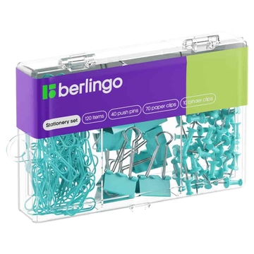 Набор мелкоофисных принадлежностей 120 предметов цет голубой пластиковая упаковка (Berlingo)