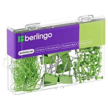 Набор мелкоофисных принадлежностей 120 предметов цет зеленый пластиковая упаковка (Berlingo)
