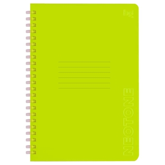Тетрадь 48л. А5 клетка спираль силиконовая Neon. Yellow пластиковая обложка (BG)