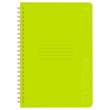 Тетрадь 48л. А5 клетка спираль силиконовая Neon. Yellow пластиковая обложка (BG)