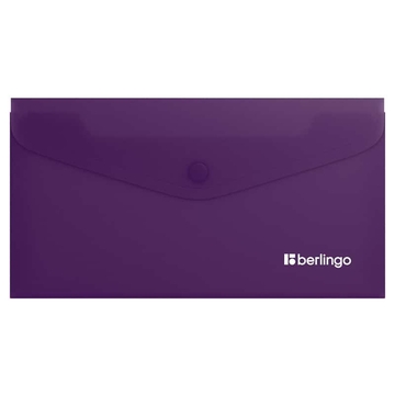 Папка конверт с кнопкой ф.С6 223 x 120мм плотность 200мкм цвет фиолетовый Soft Touch (Berlingo)