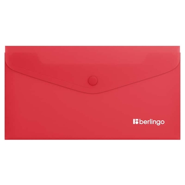 Папка конверт с кнопкой ф.С6 223 x 120мм плотность 200мкм цвет красный Soft Touch (Berlingo)