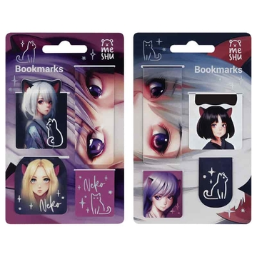 Закладки магнитные Neko размер 45*135мм 4шт.(MESHU)