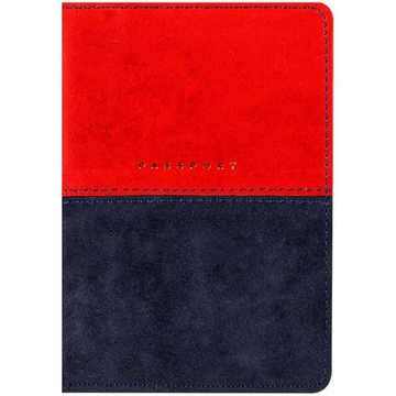 Обложка для паспорта "DUO" кожа цвет красный/синий (OfficeSpace)